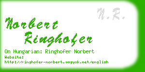 norbert ringhofer business card